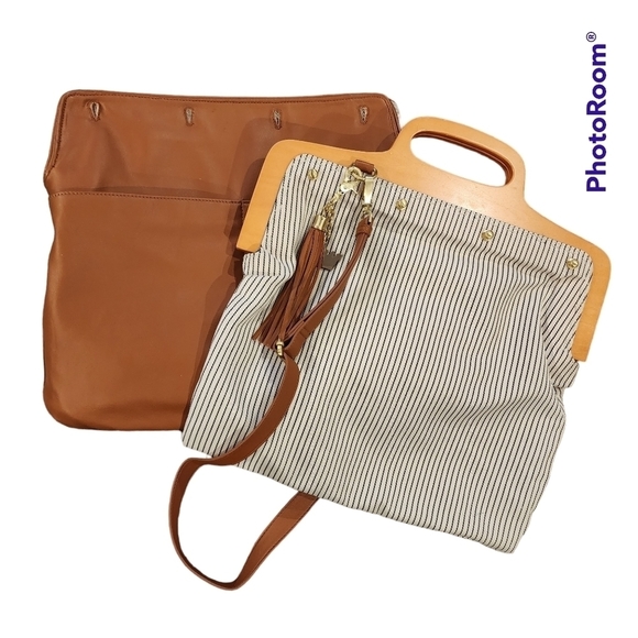 ✨️3 in 1 ✨️ DEESIGNS by Dee Ocleppo large Convertible Tote. Made in Italy - Picture 1 of 11